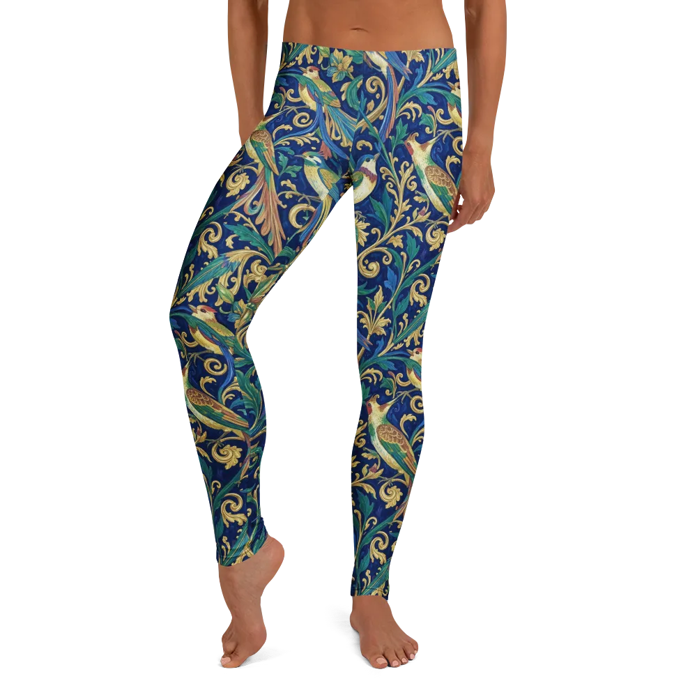 Gilded Songbirds on Leggings — Front