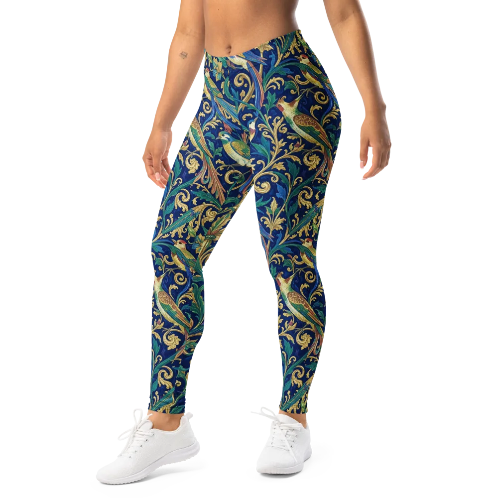 Gilded Songbirds on Leggings — Left Front