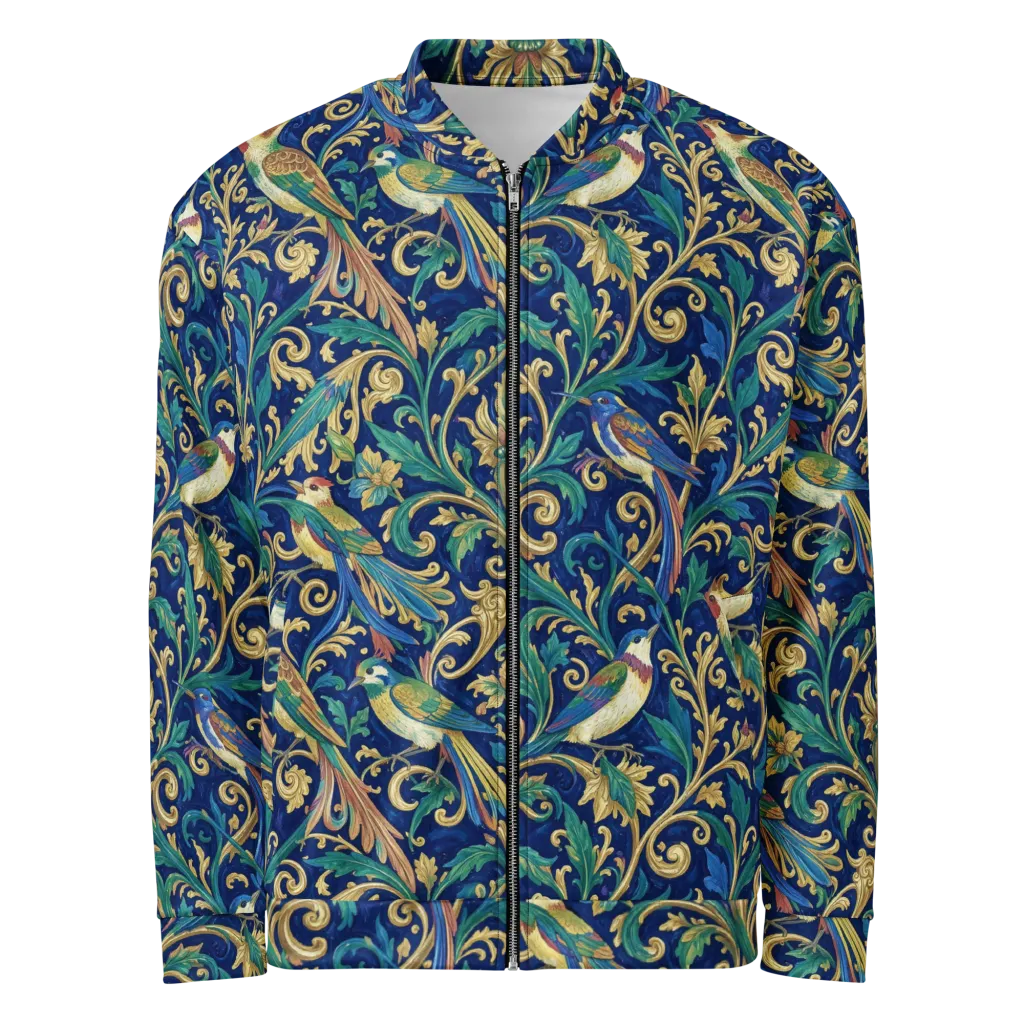 Gilded Songbirds on Bomber Jacket — Front