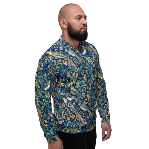 Gilded Songbirds on a Bomber Jacket
