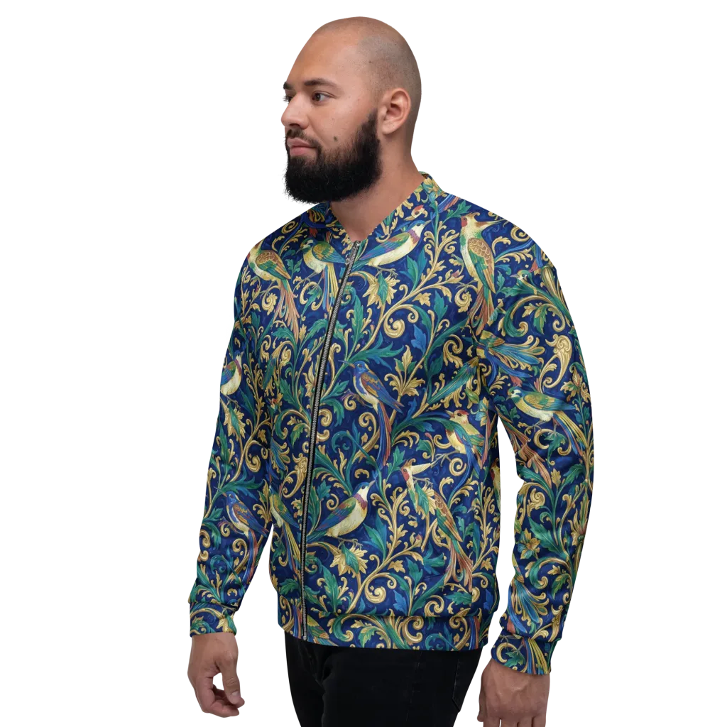 Gilded Songbirds on Bomber Jacket — Left