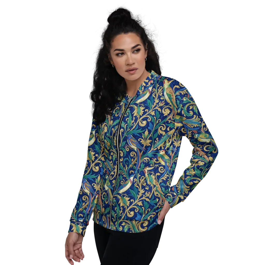 Gilded Songbirds on Bomber Jacket — Left