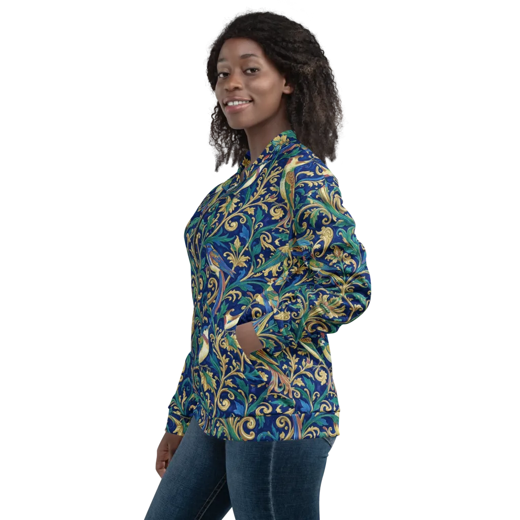 Gilded Songbirds on Bomber Jacket — Left