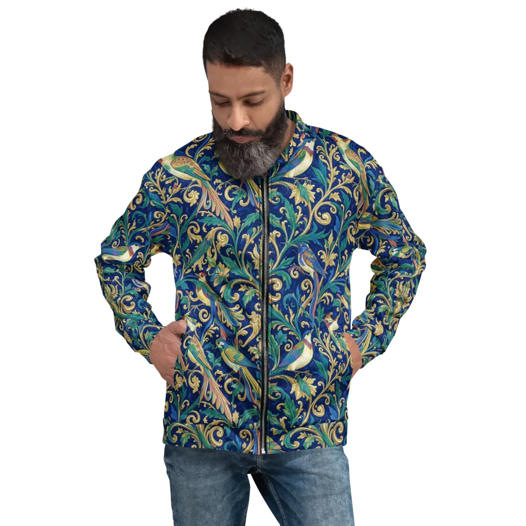 Gilded Songbirds on Bomber Jacket — Front
