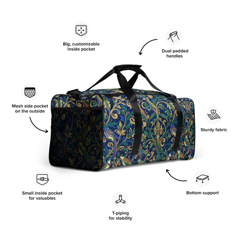 Gilded Songbirds on Duffle Bag — Right Front