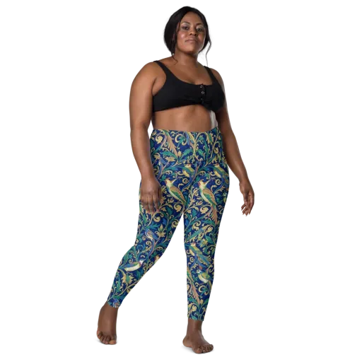 Gilded Songbirds on a Leggings with Pockets