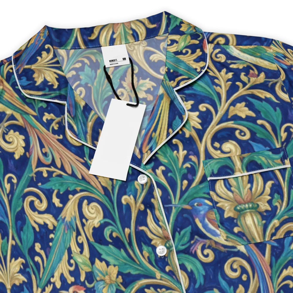 Gilded Songbirds on Women's Short Sleeve Pajama Top — Product details