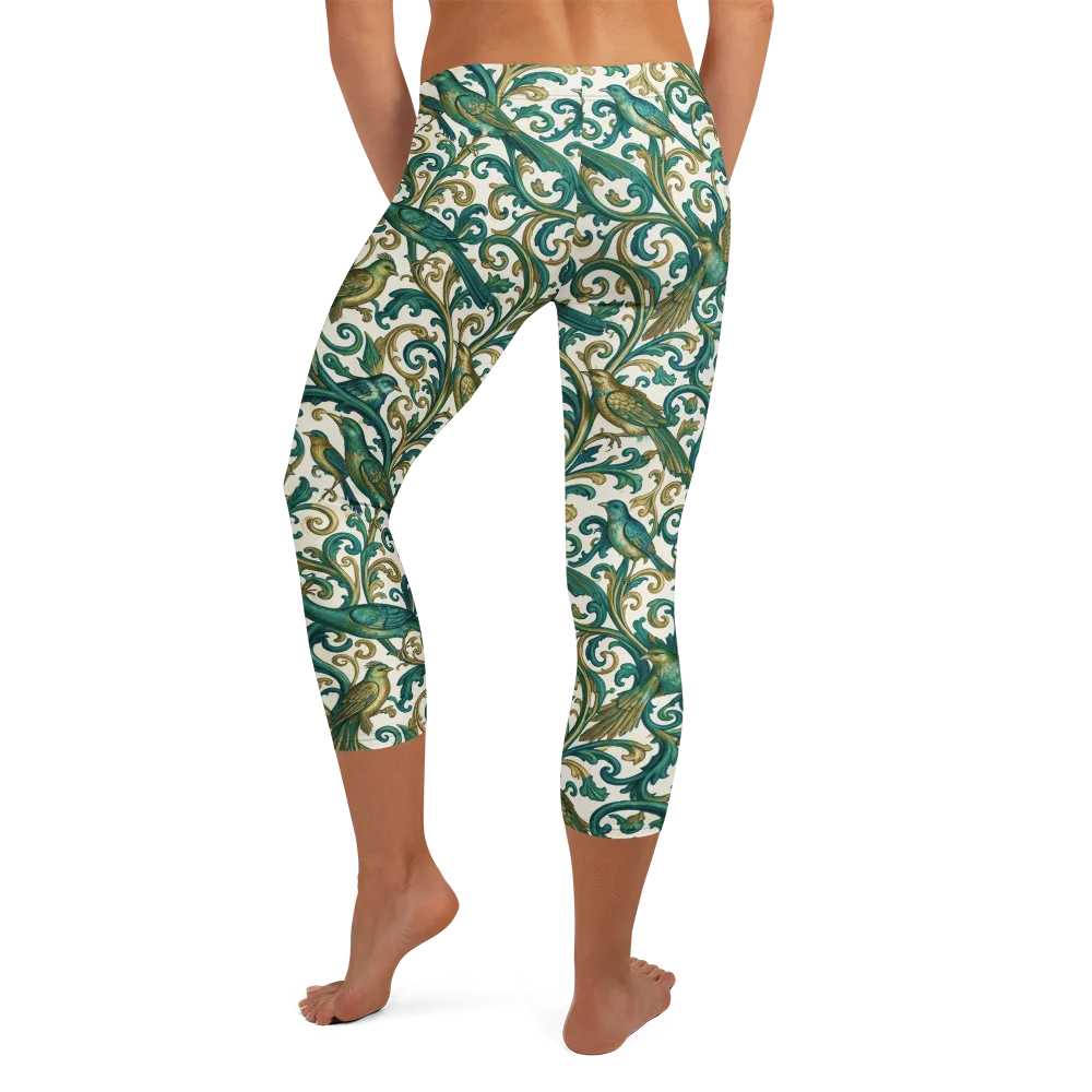 Aviary Arabesque on Capri Leggings — Back