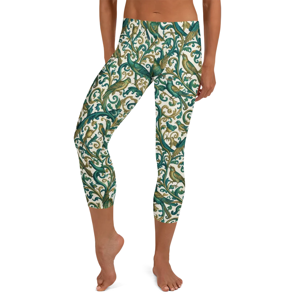 Aviary Arabesque on Capri Leggings — Front