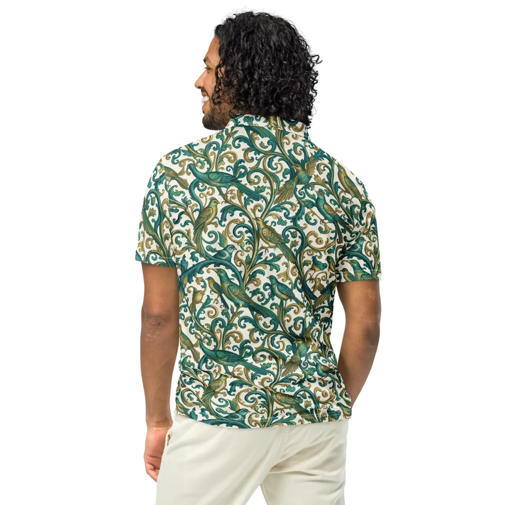 Aviary Arabesque on Men's Slim Fit Polo Shirt — Back