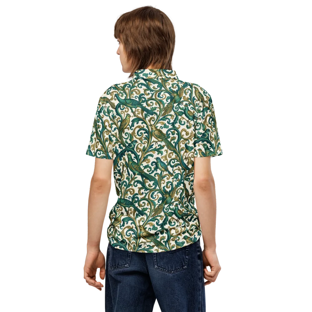 Aviary Arabesque on Men's Slim Fit Polo Shirt — Back