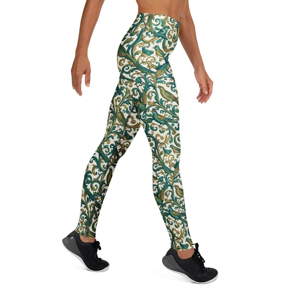 Aviary Arabesque on Yoga Leggings — Right