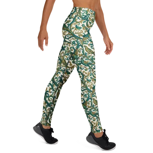 Aviary Arabesque on a Yoga Leggings