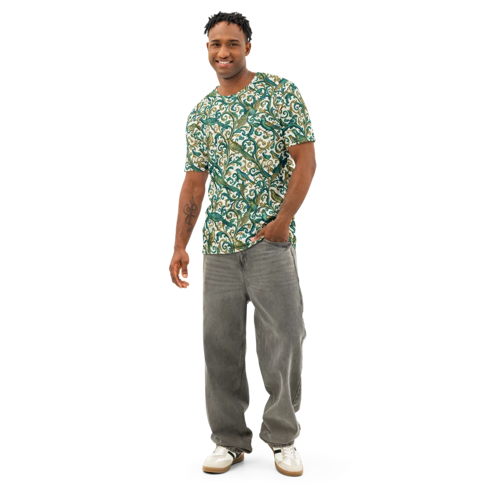 Aviary Arabesque on Men's Cotton Crew Neck T-Shirt — Front