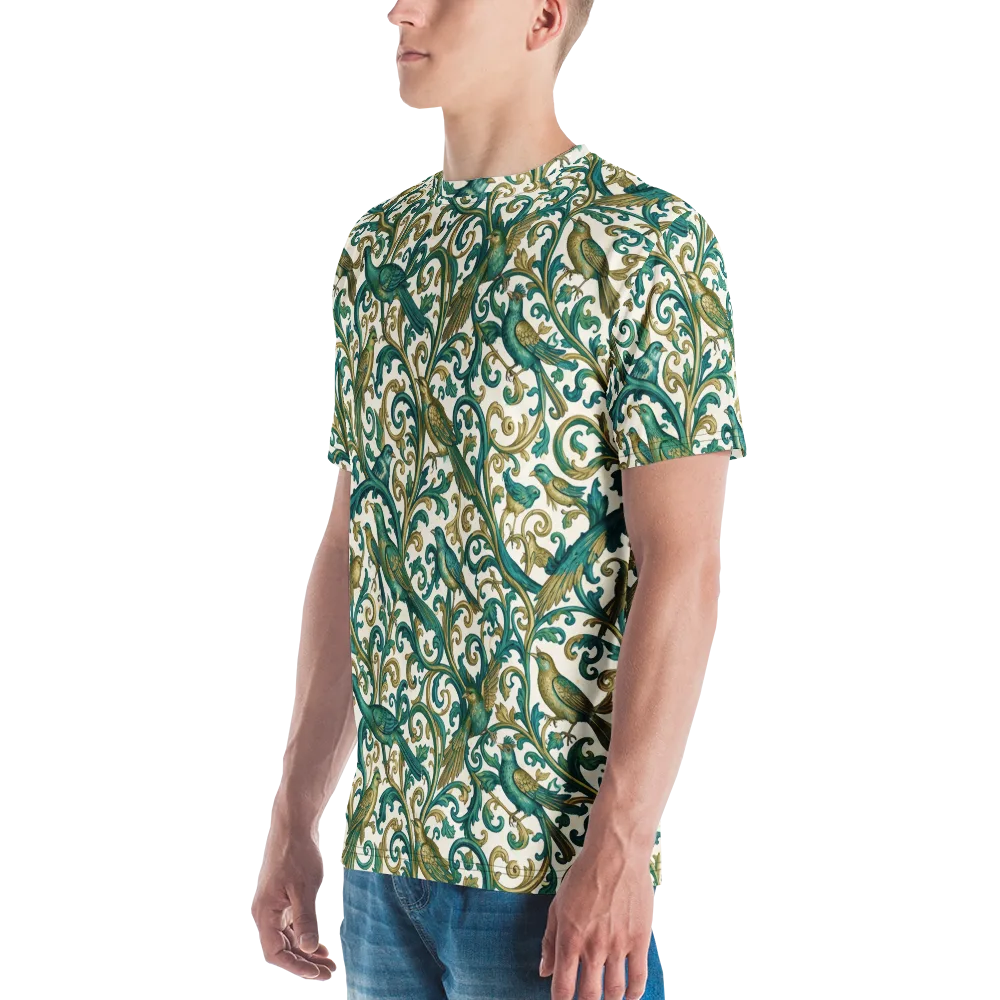 Aviary Arabesque on Men's Crew Neck T-Shirt — Left