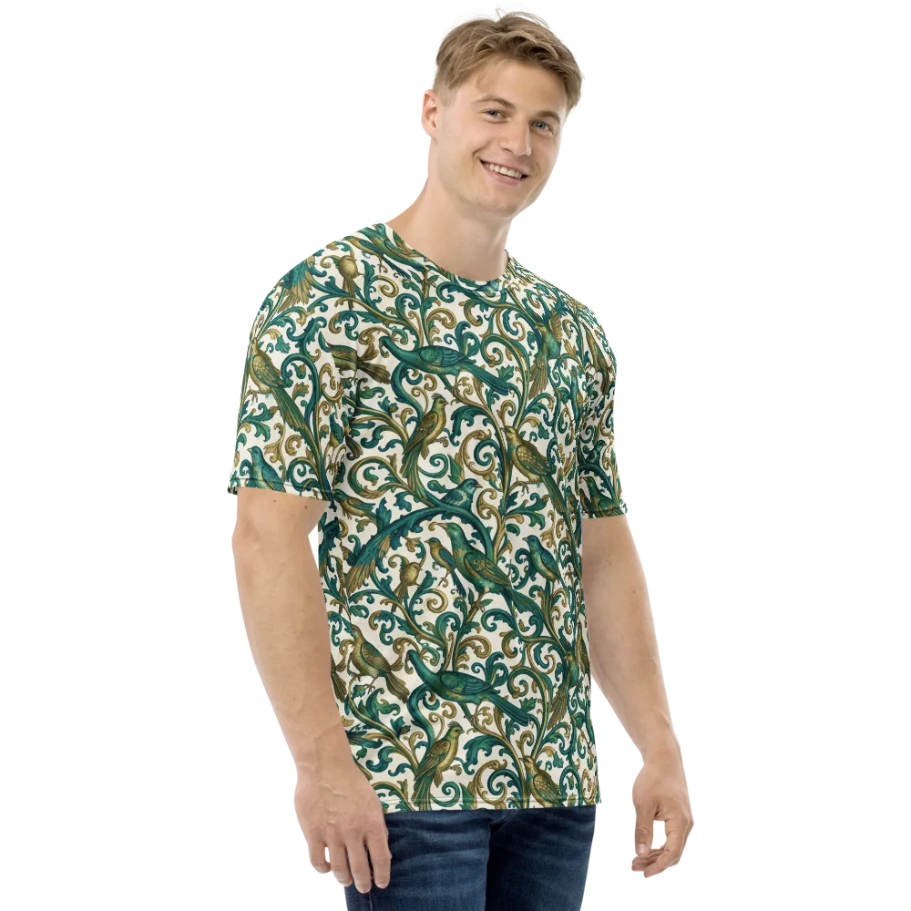 Aviary Arabesque on Men's Crew Neck T-Shirt — Right