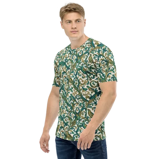 Aviary Arabesque on a Men's Crew Neck T-Shirt
