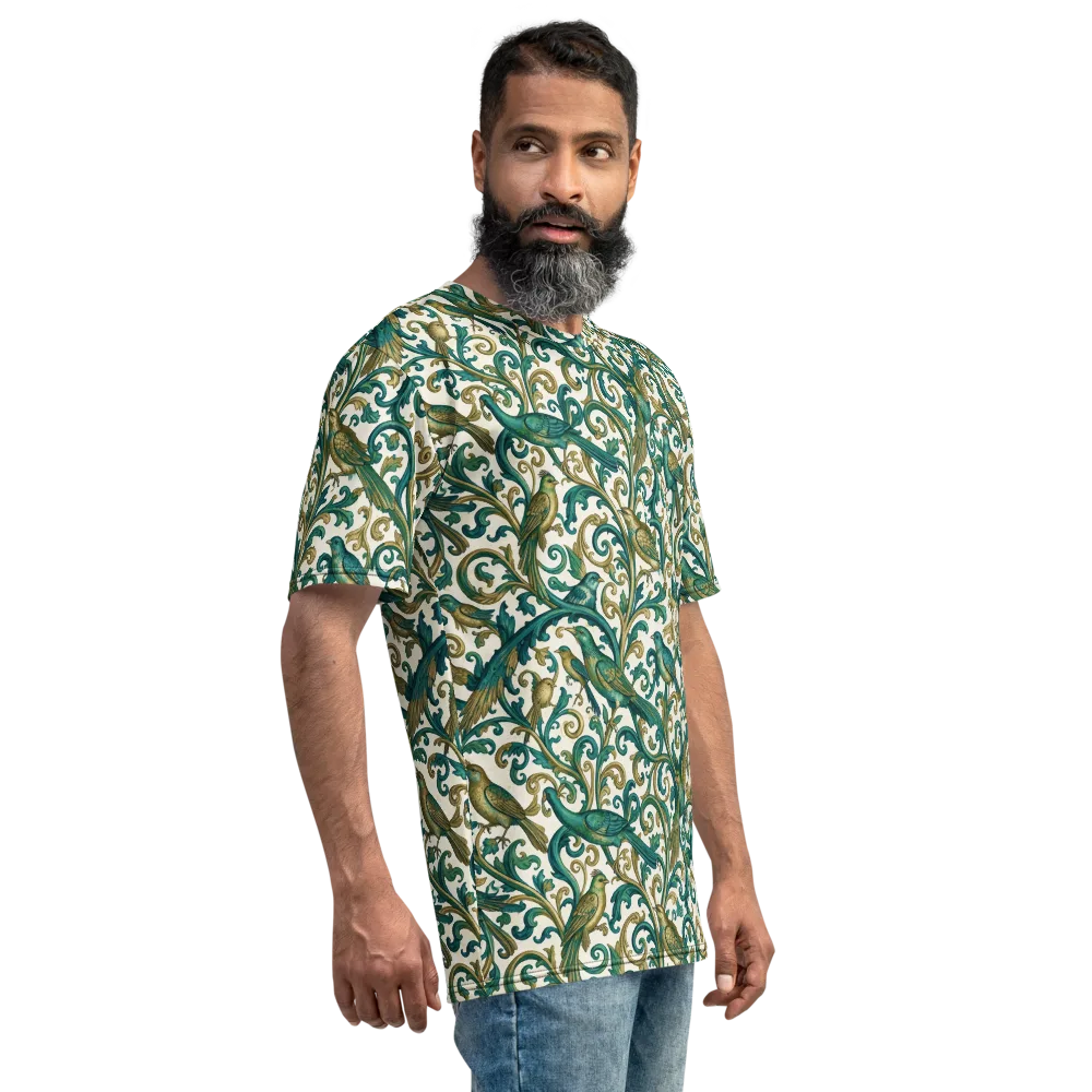 Aviary Arabesque on Men's Crew Neck T-Shirt — Right
