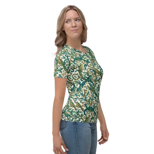 Aviary Arabesque on a Women's Crew Neck T-Shirt