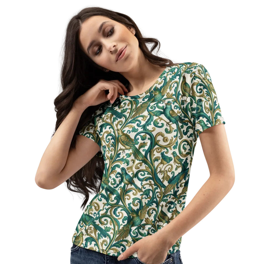 Aviary Arabesque on Women's Crew Neck T-Shirt — Left Front