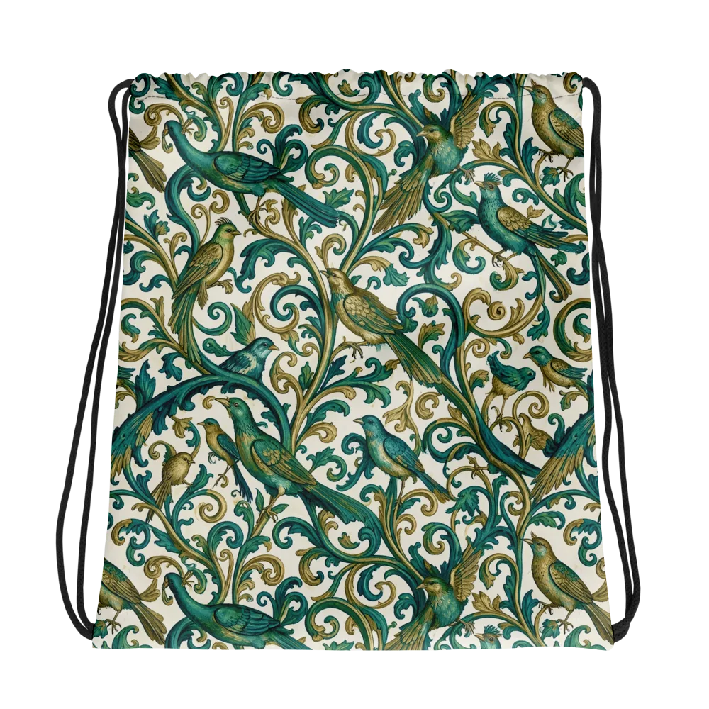 Aviary Arabesque on Drawstring Bag — Photo