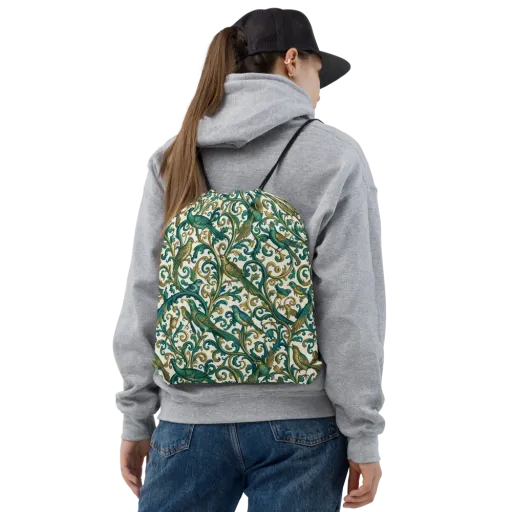 Aviary Arabesque on a Drawstring Bag