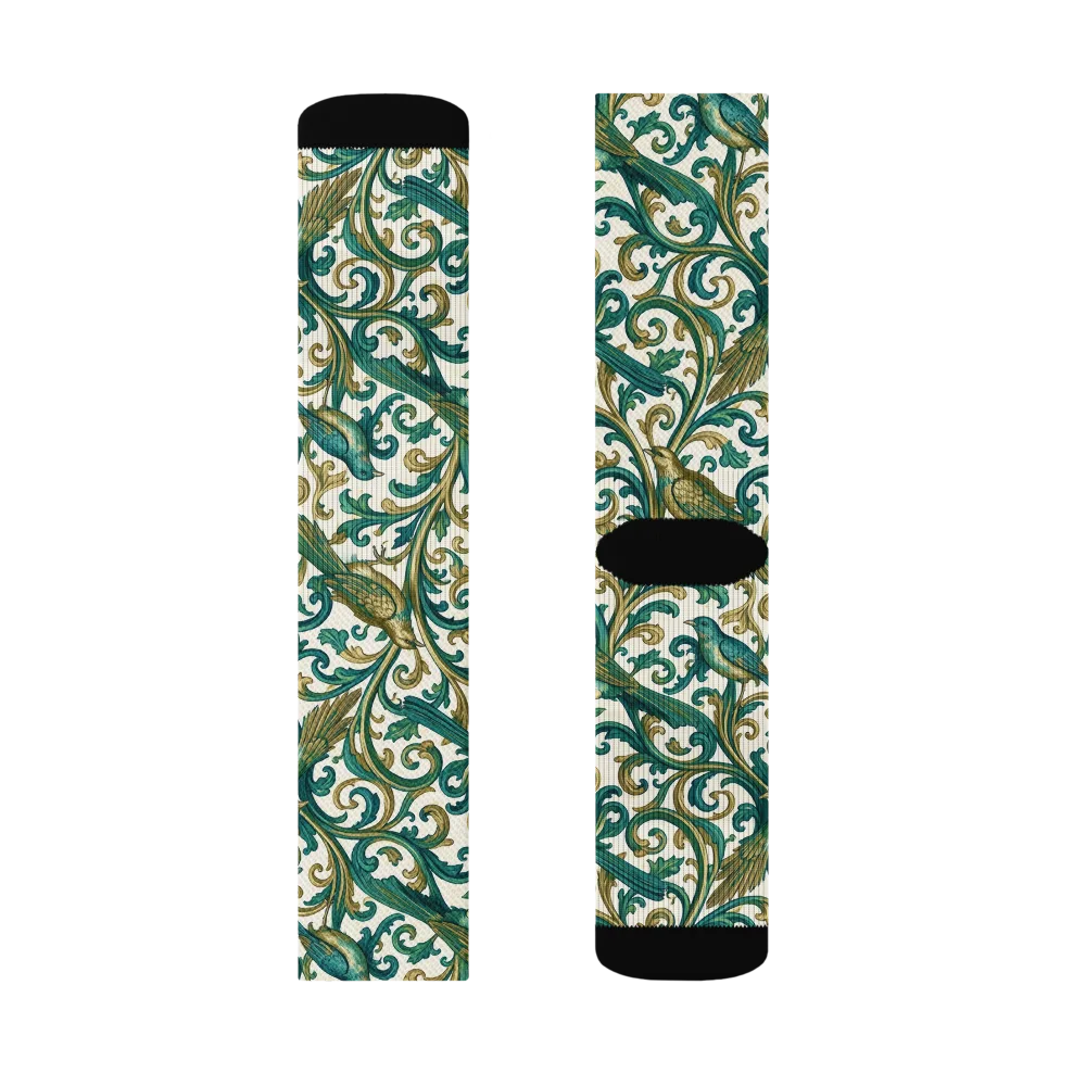 Aviary Arabesque on Socks — Left Sock