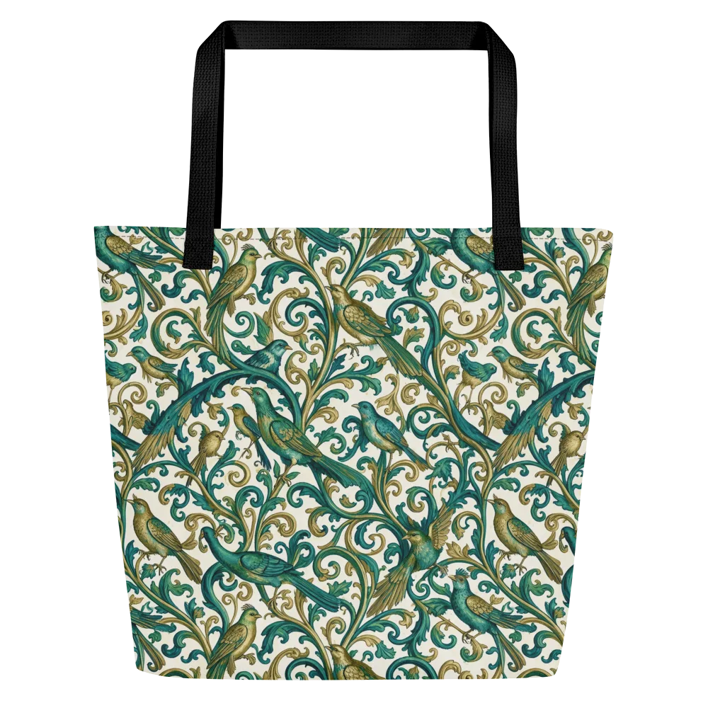 Aviary Arabesque on Large Tote Bag W/ Pocket — Front