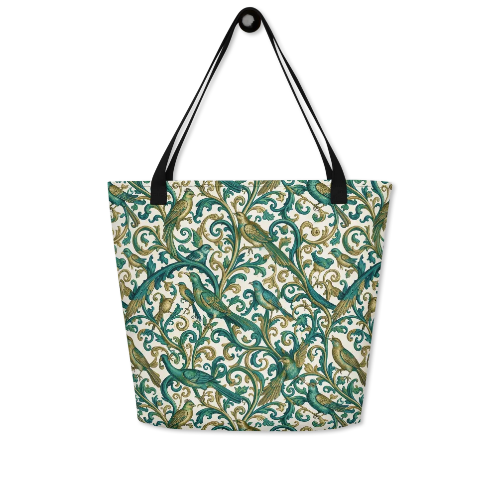 Aviary Arabesque on Large Tote Bag W/ Pocket — Front