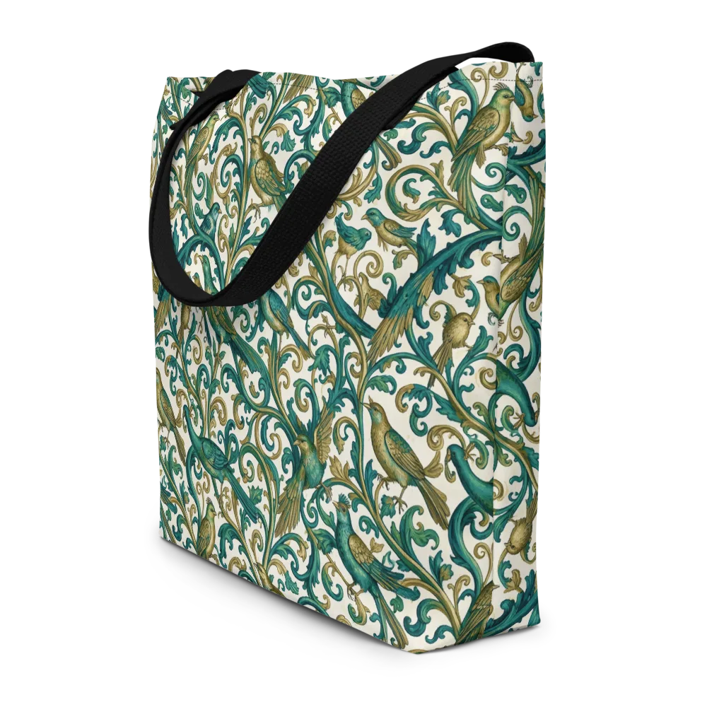 Aviary Arabesque on Large Tote Bag W/ Pocket — Front
