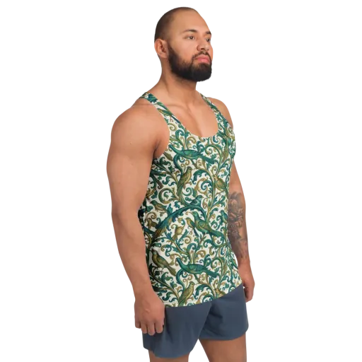 Aviary Arabesque on a Men's Tank Top