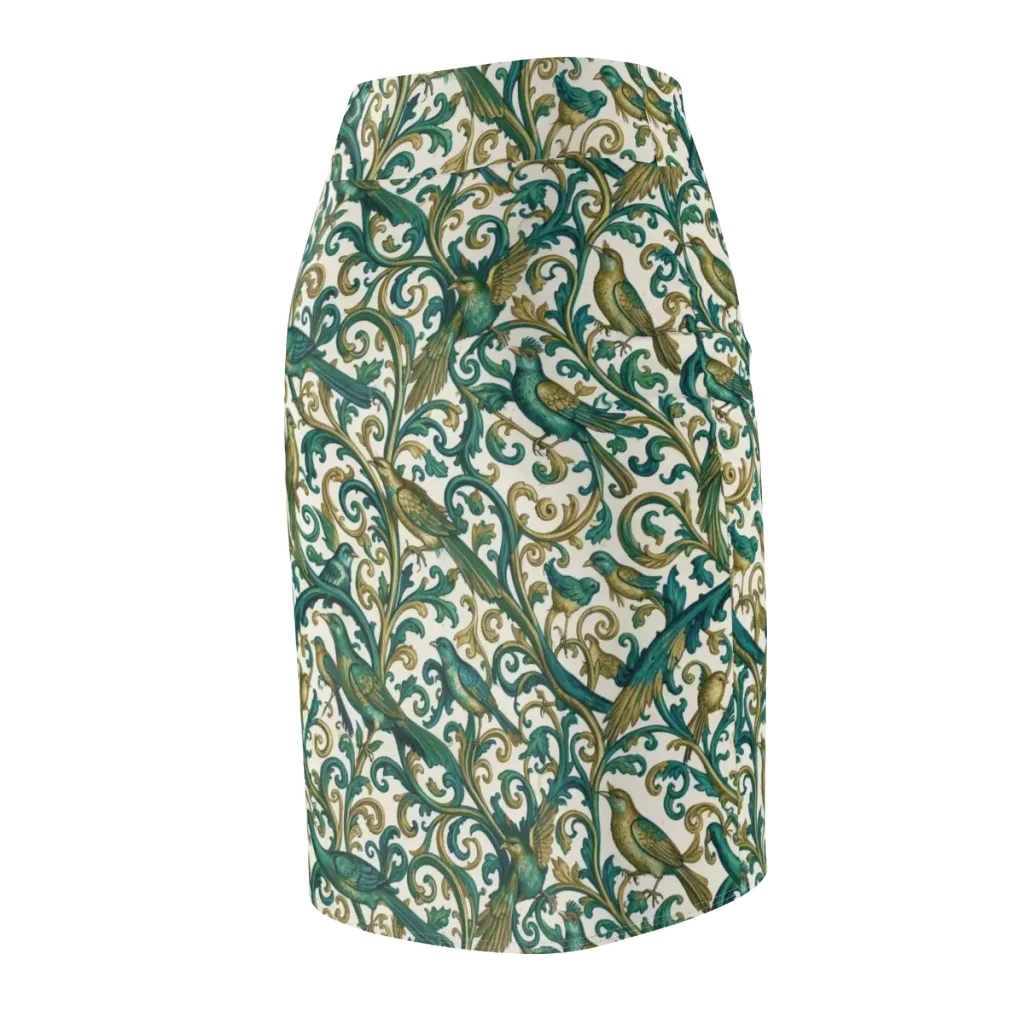 Aviary Arabesque on Pencil Skirt — Back Side