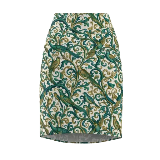 Aviary Arabesque on a Pencil Skirt