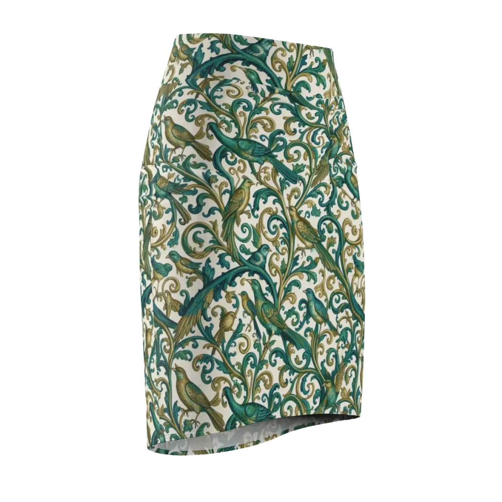 Aviary Arabesque on Pencil Skirt — Front Side