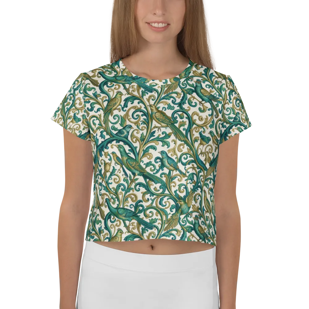 Aviary Arabesque on Crop Tee — Front