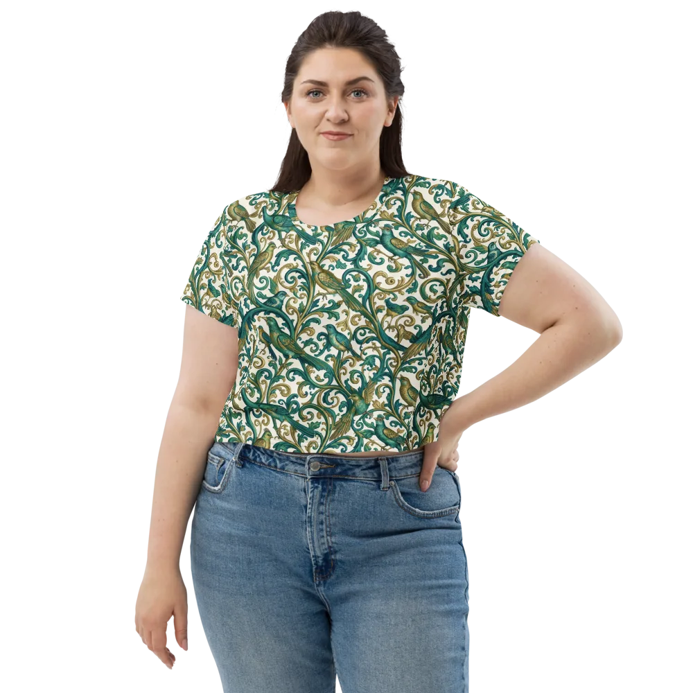 Aviary Arabesque on Crop Tee — Front