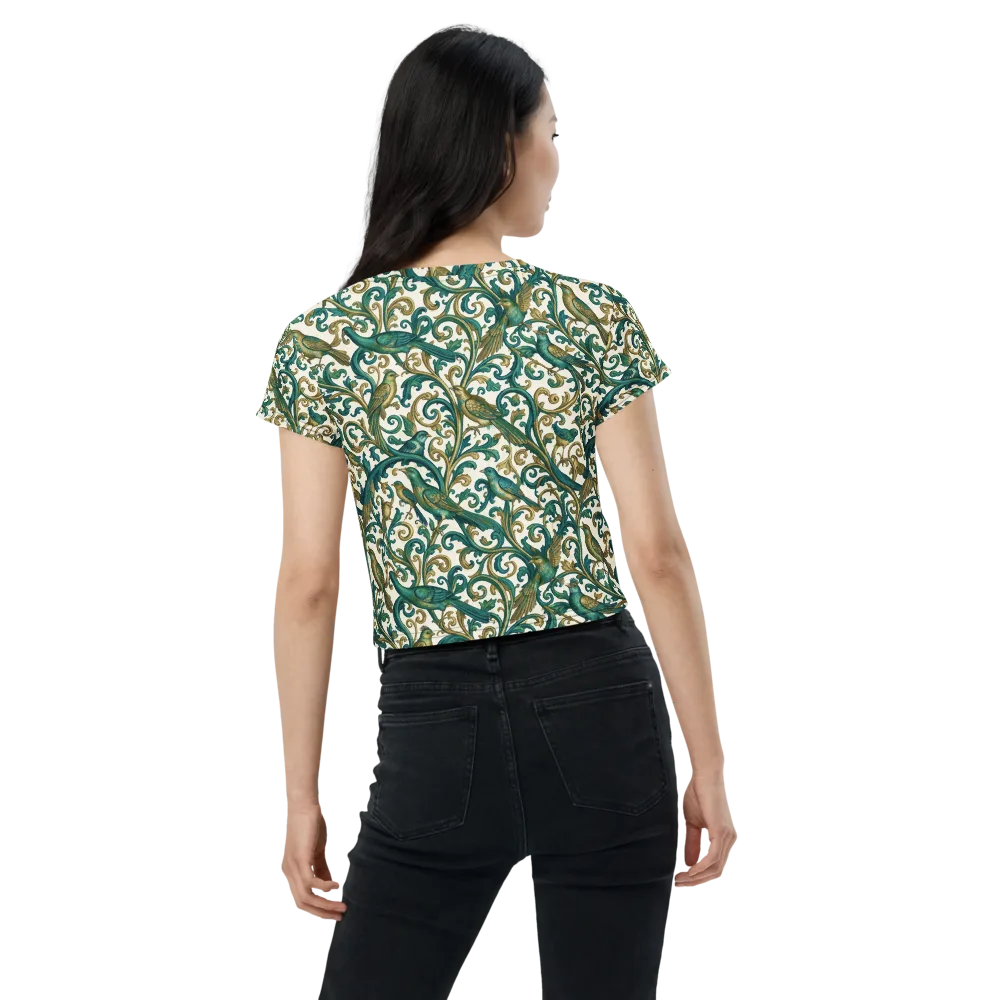 Aviary Arabesque on Crop Tee — Back