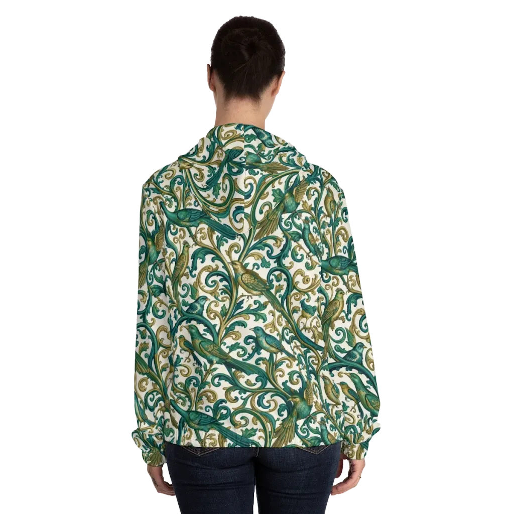 Aviary Arabesque on Women's Full-Zip Hoodie — Back On Person