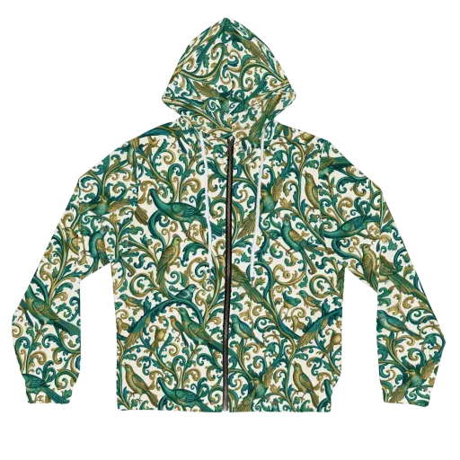 Aviary Arabesque on a Women's Full-Zip Hoodie