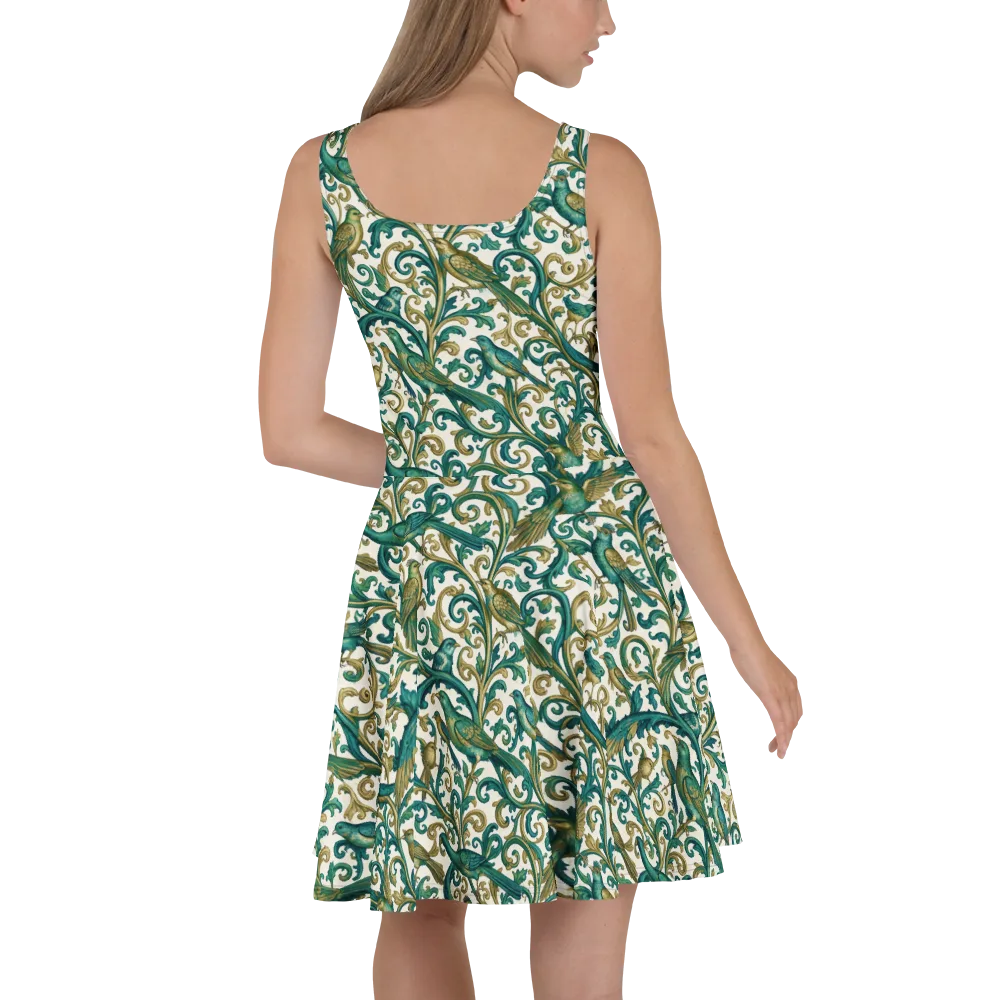 Aviary Arabesque on Skater Dress — Back