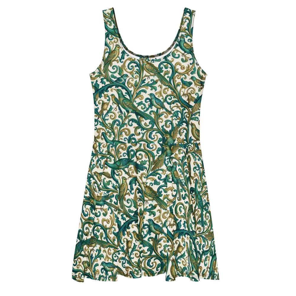 Aviary Arabesque on Skater Dress — Front