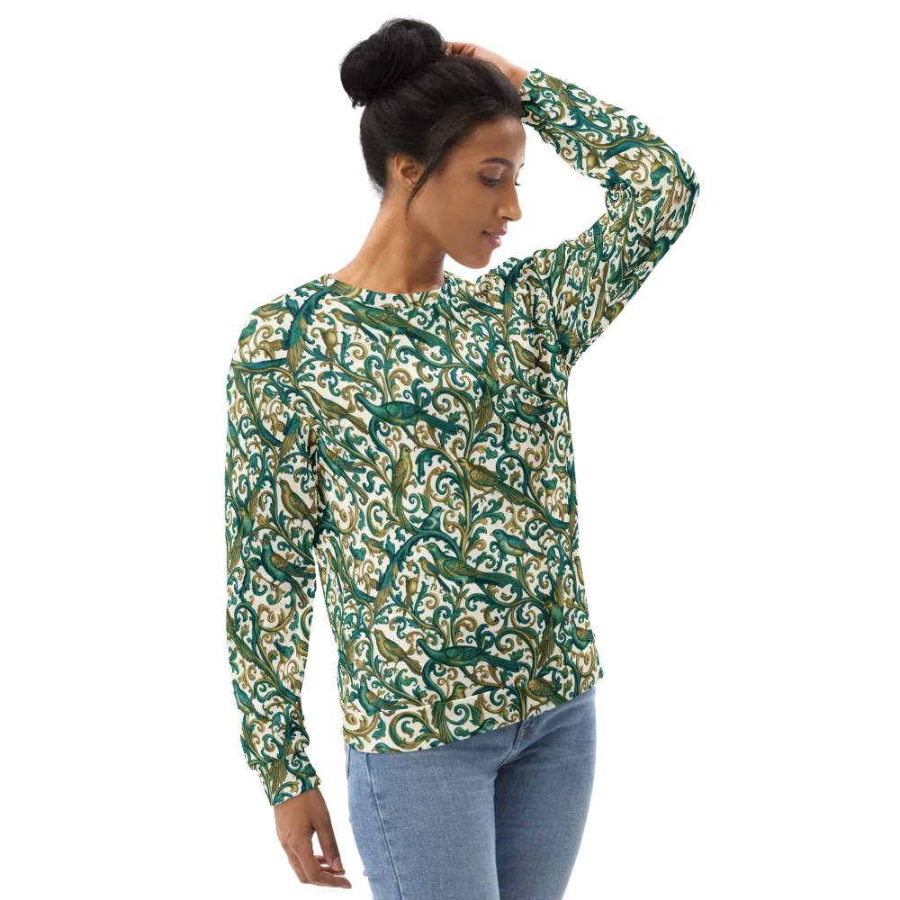 Aviary Arabesque on Sweatshirt — Right Front