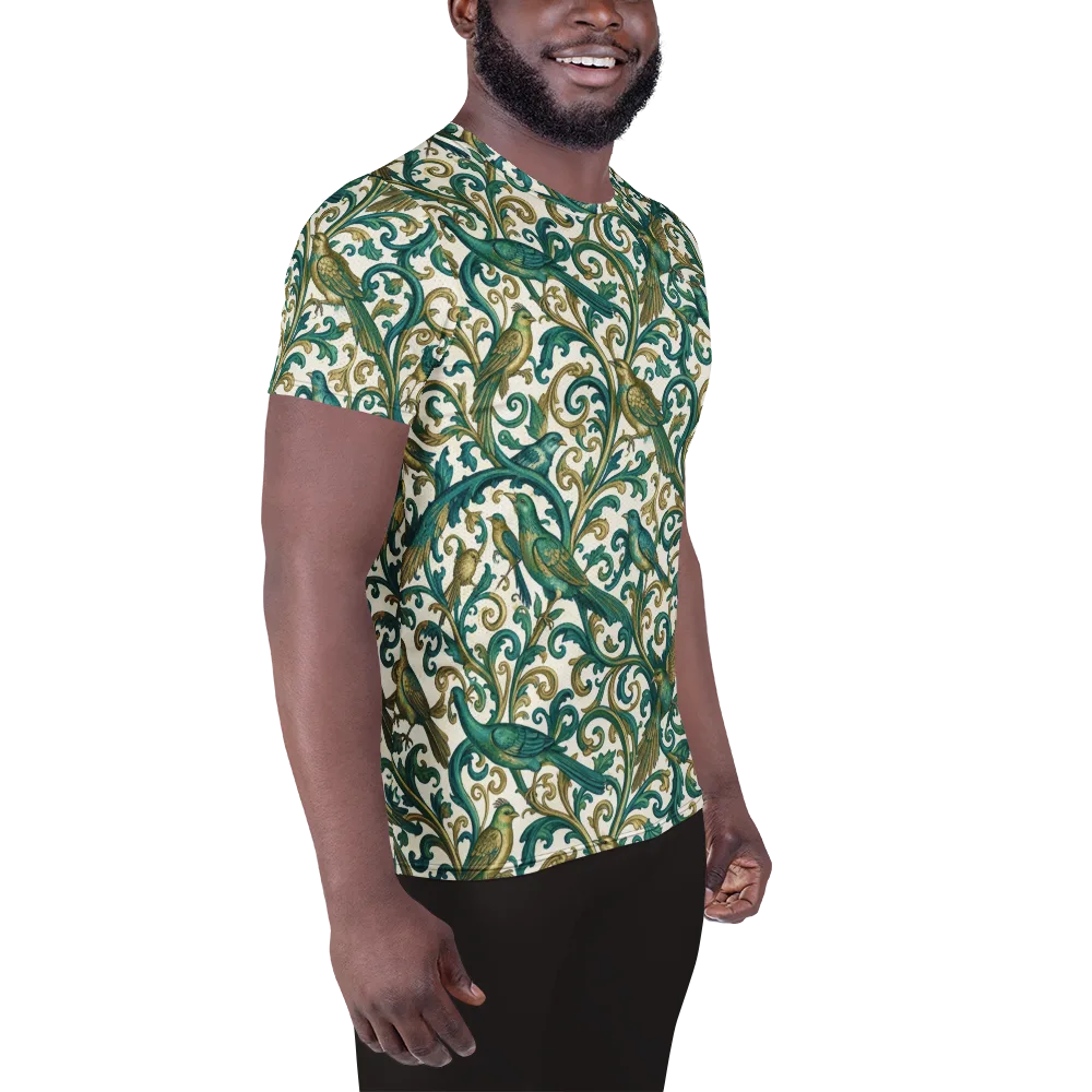 Aviary Arabesque on Men's Athletic T-Shirt — Right