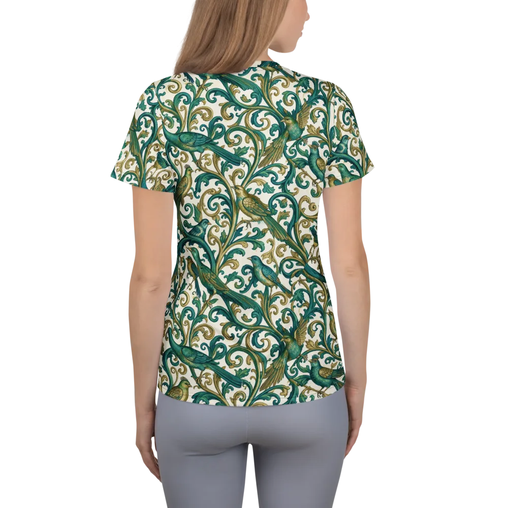 Aviary Arabesque on Women's Athletic T-Shirt — Back
