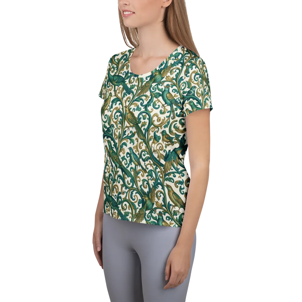 Aviary Arabesque on Women's Athletic T-Shirt — Left