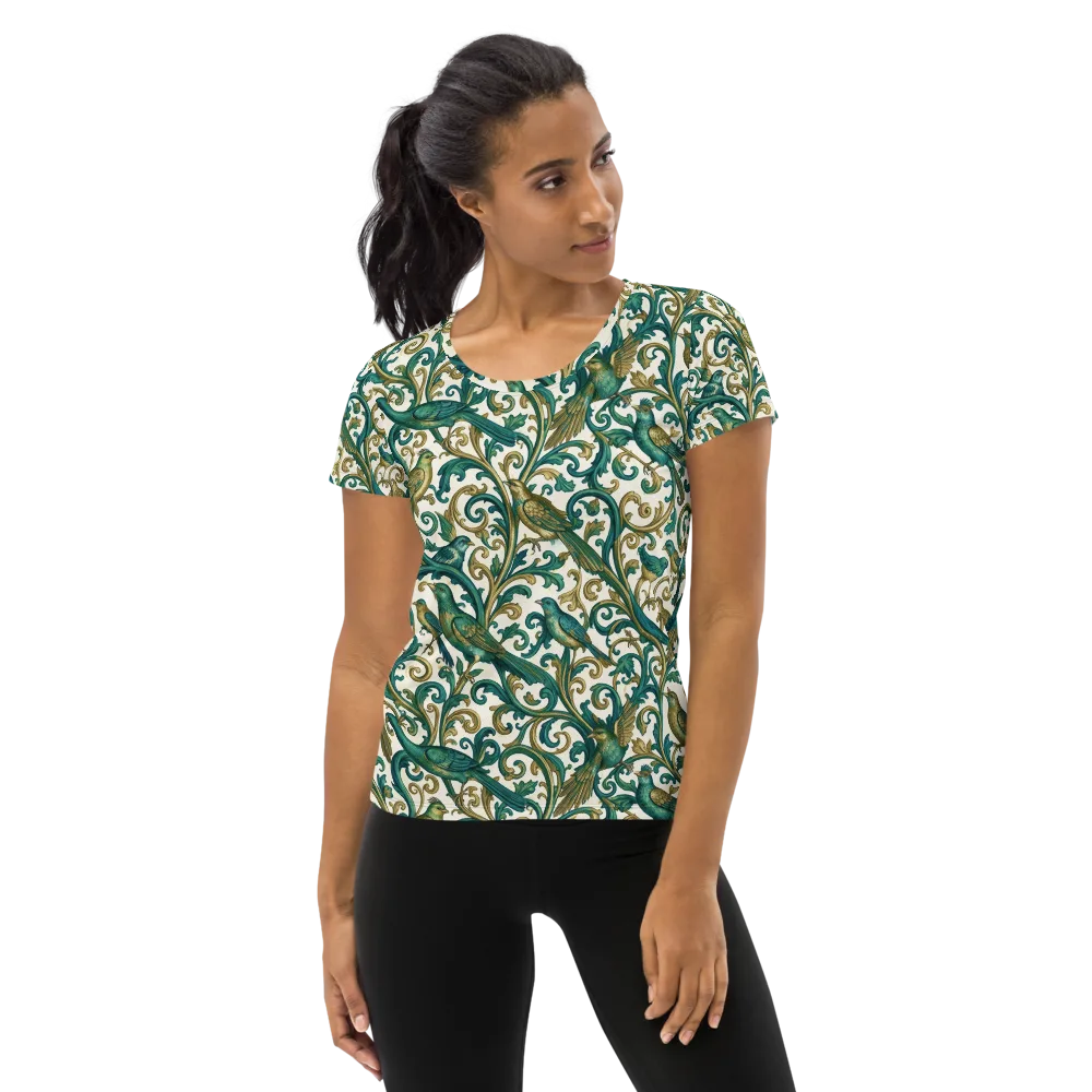 Aviary Arabesque on Women's Athletic T-Shirt — Front