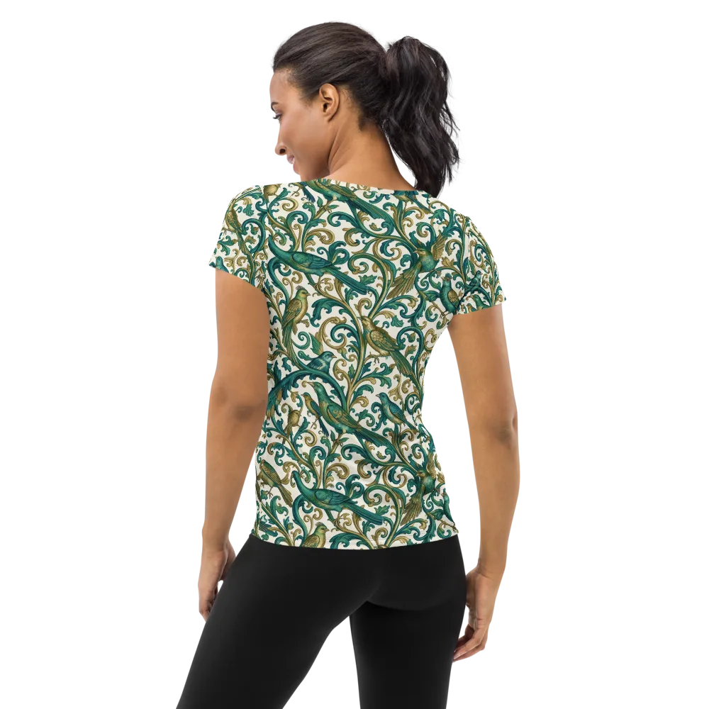 Aviary Arabesque on Women's Athletic T-Shirt — Back