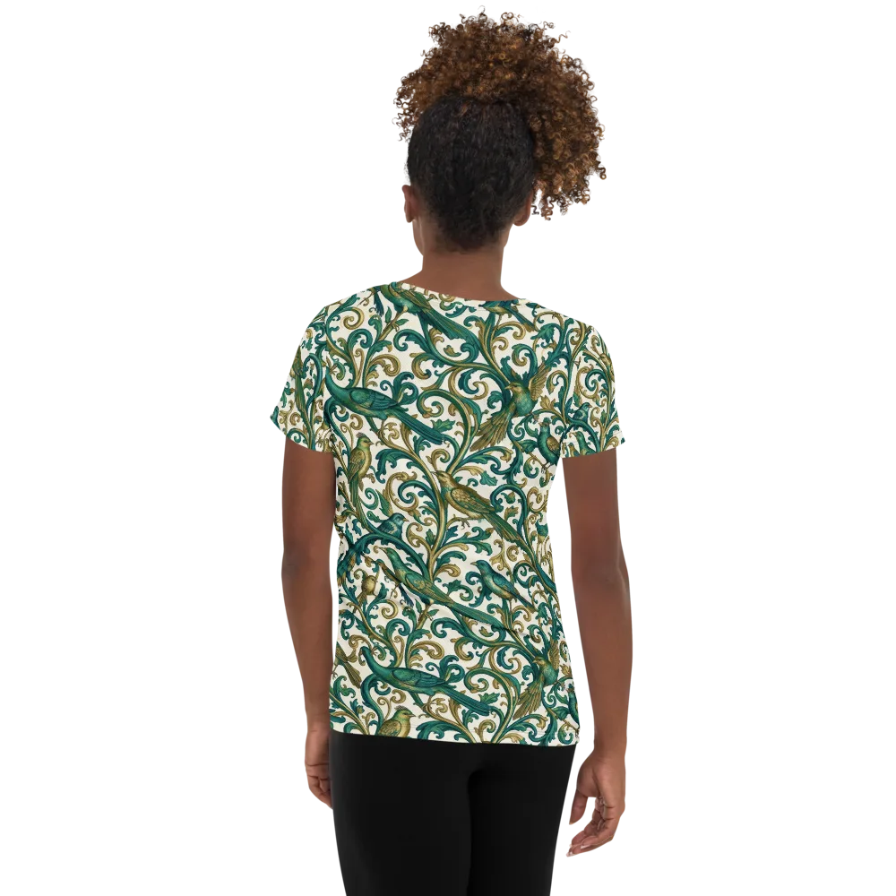 Aviary Arabesque on Women's Athletic T-Shirt — Back