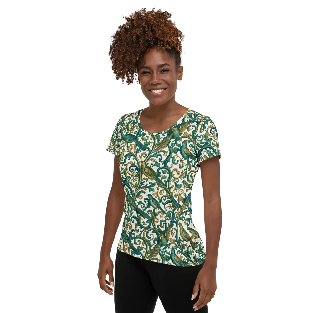 Aviary Arabesque on Women's Athletic T-Shirt — Left