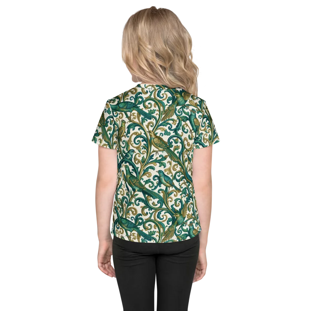 Aviary Arabesque on Kids Crew Neck T-Shirt — Back